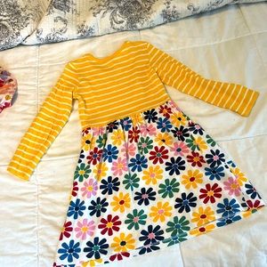 Tunic dress yellow with flowers